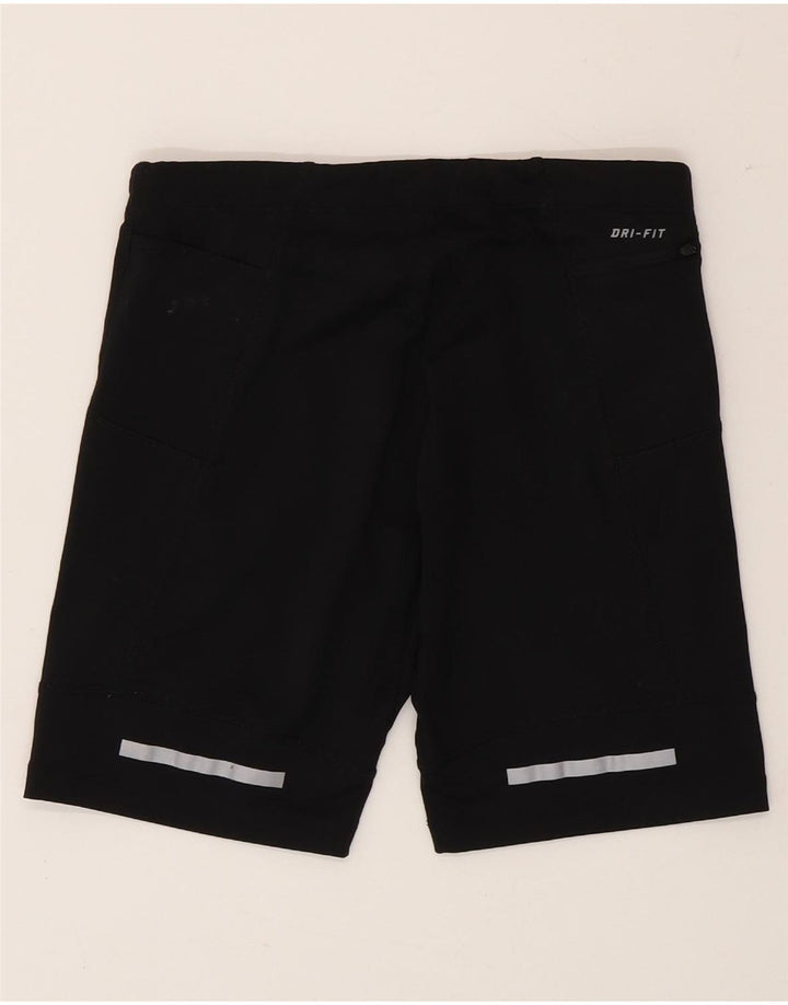 Nike Dame Dri Fit Sports Shorts UK 12 Medium Sort Colourblock Polyester