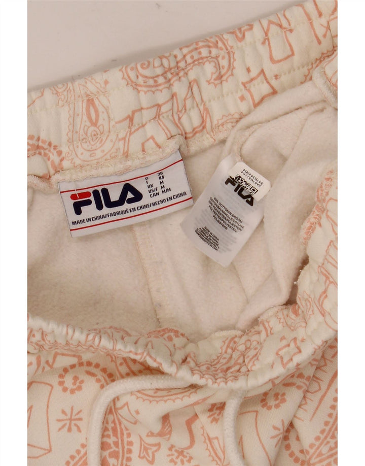 Fila Womens Graphic Oversized fuld træningsdragt UK 14 Medium Off White Paisley