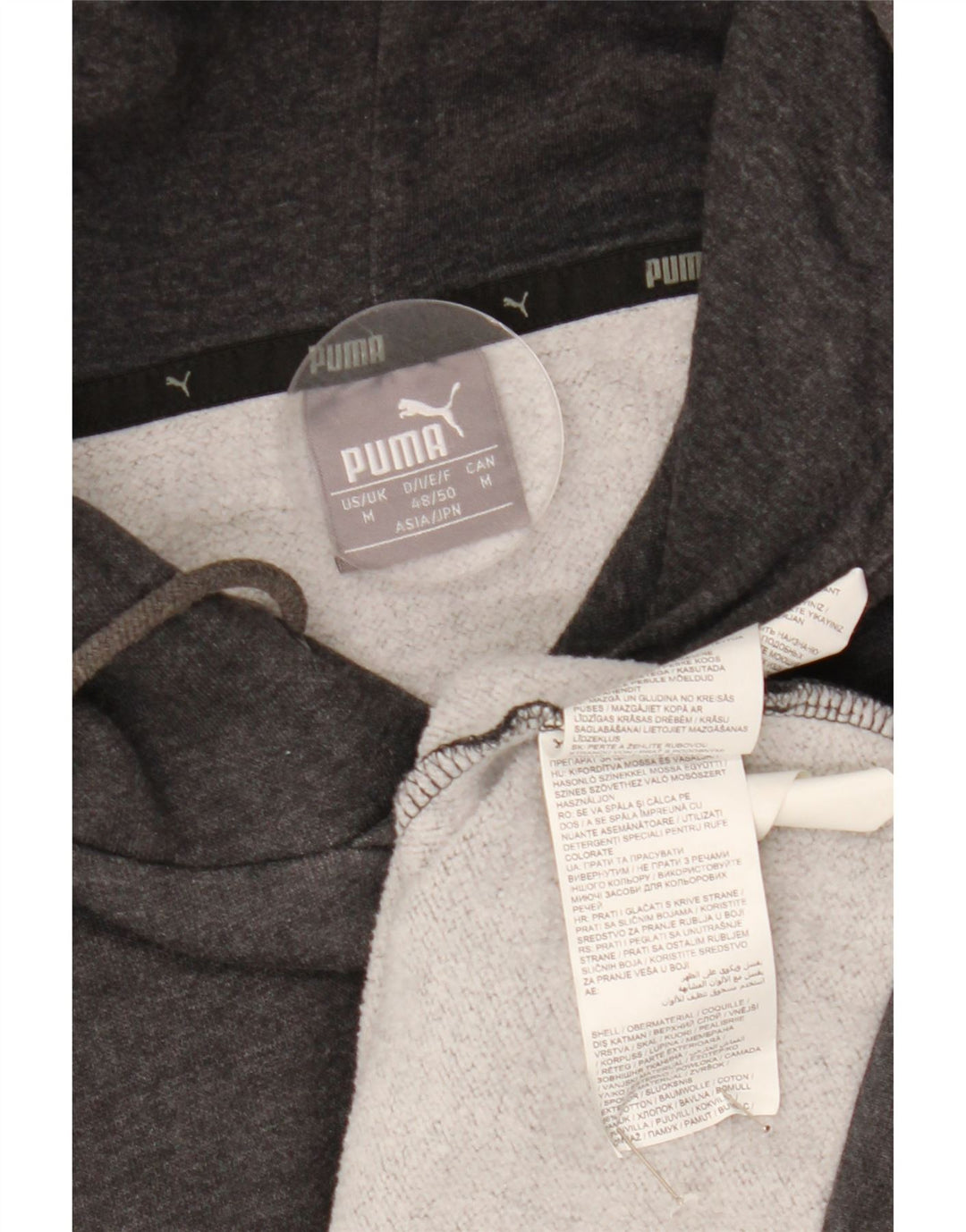 Puma Herre grafisk hættetrøje Jumper Medium Grey Colourblock Bomuld