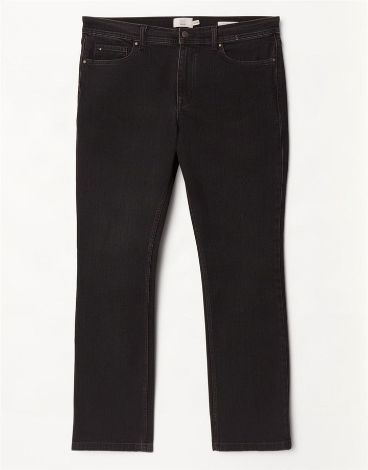 Marks & Spencer Herre Regular Straight Jeans W36 L31 Sort Bomuld