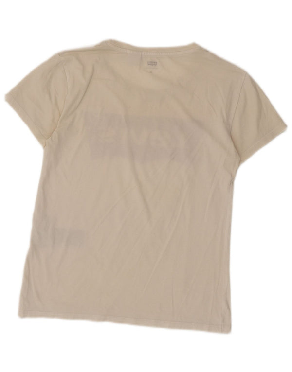 Levi's Grafisk T-shirt top til kvinder UK 6 XS hvid bomuld