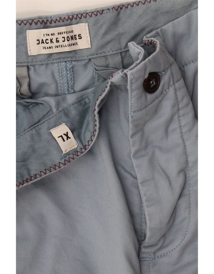 JACK & JONES Mens Regular Fit Chino Shorts XL W36 Blue Cotton Vintage Jack & Jones and Second-Hand Jack & Jones from Messina Hembry 