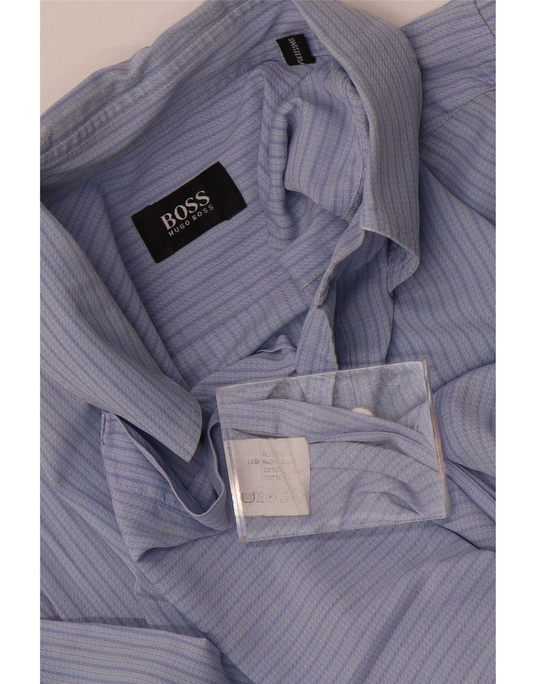 Hugo Boss Kortærmet Herreskjorte Medium Blue Nålestribet Bomuld