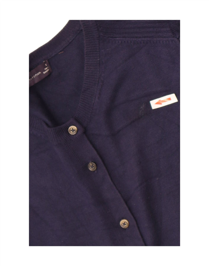 Marks & Spencer Dame Cardigan Sweater UK 12 Medium Navy Blue Viscose