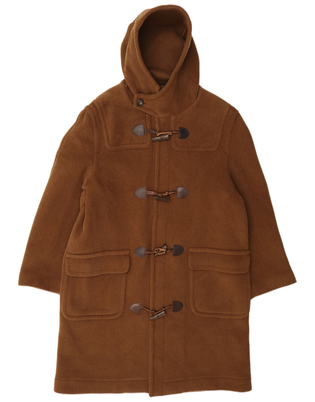 DAKS Herre Hætte Duffle Coat IT 48 Medium Brun Uld