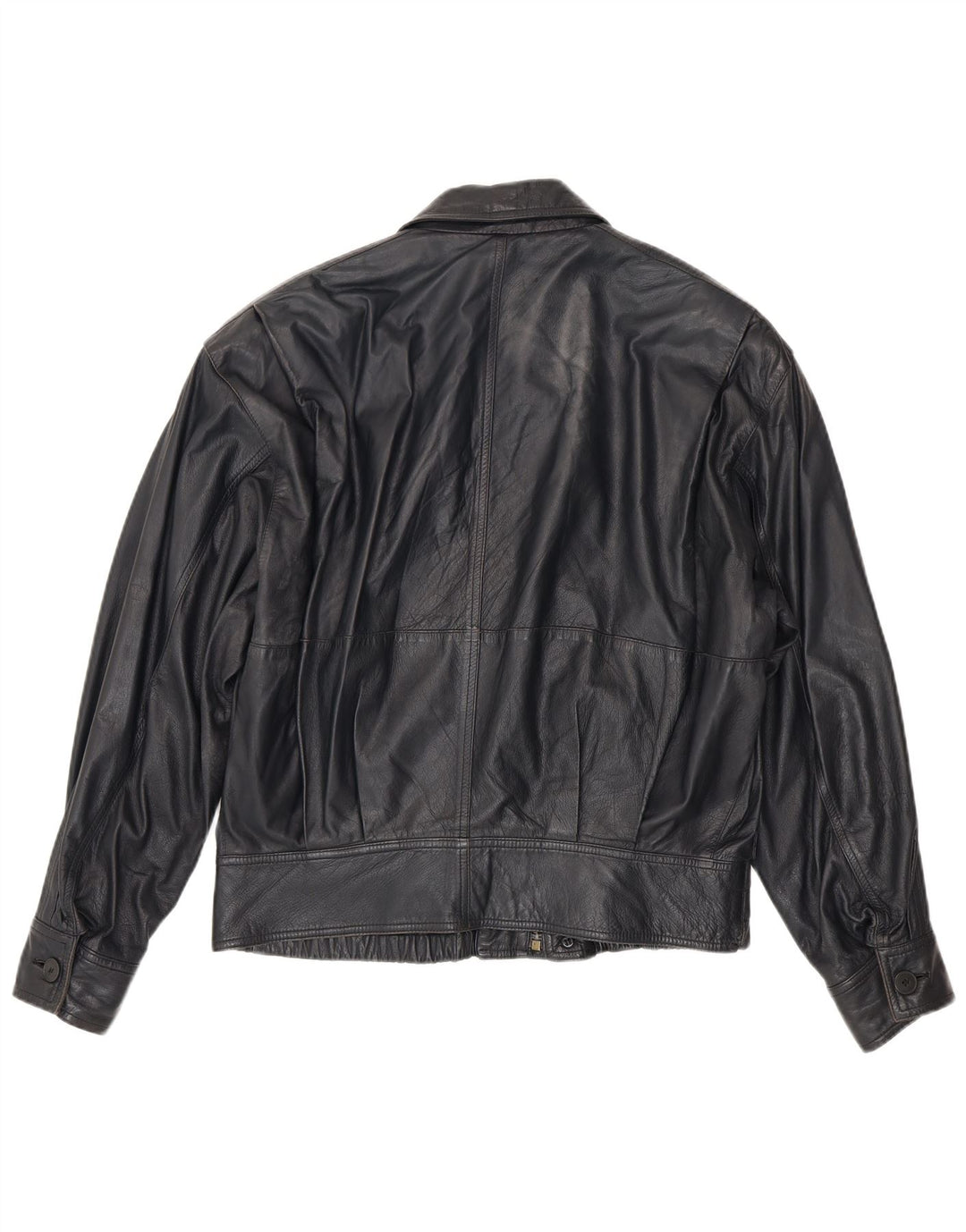 La Matta Herre Bomber Læderjakke UK 38 Medium Navy Blue Læder