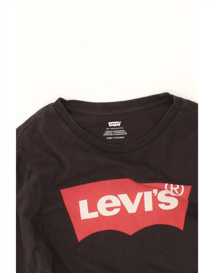 LEVI'S Mens Graphic Top Long Sleeve 2XS Black Cotton Vintage Levi's and Second-Hand Levi's from Messina Hembry 