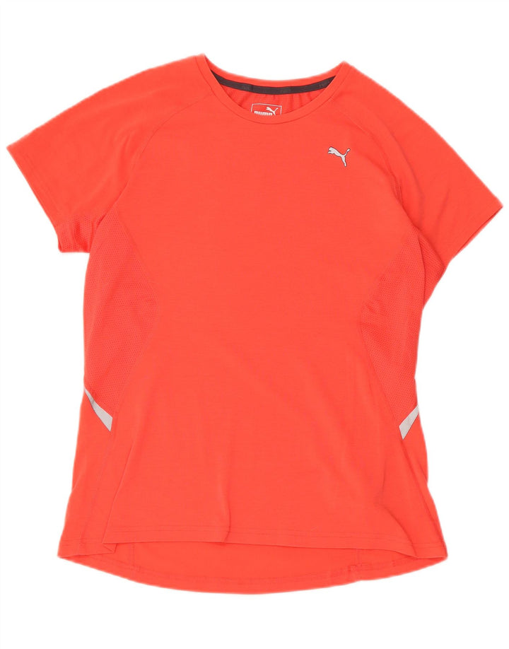 Puma Dame T-Shirt Top UK 14 Stor Rød Polyester