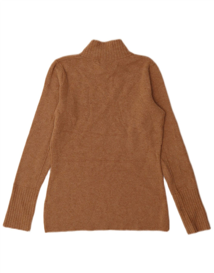Marks & Spencer Dame Turtle Neck Jumper Sweater UK 6 XS Brun Polyamid