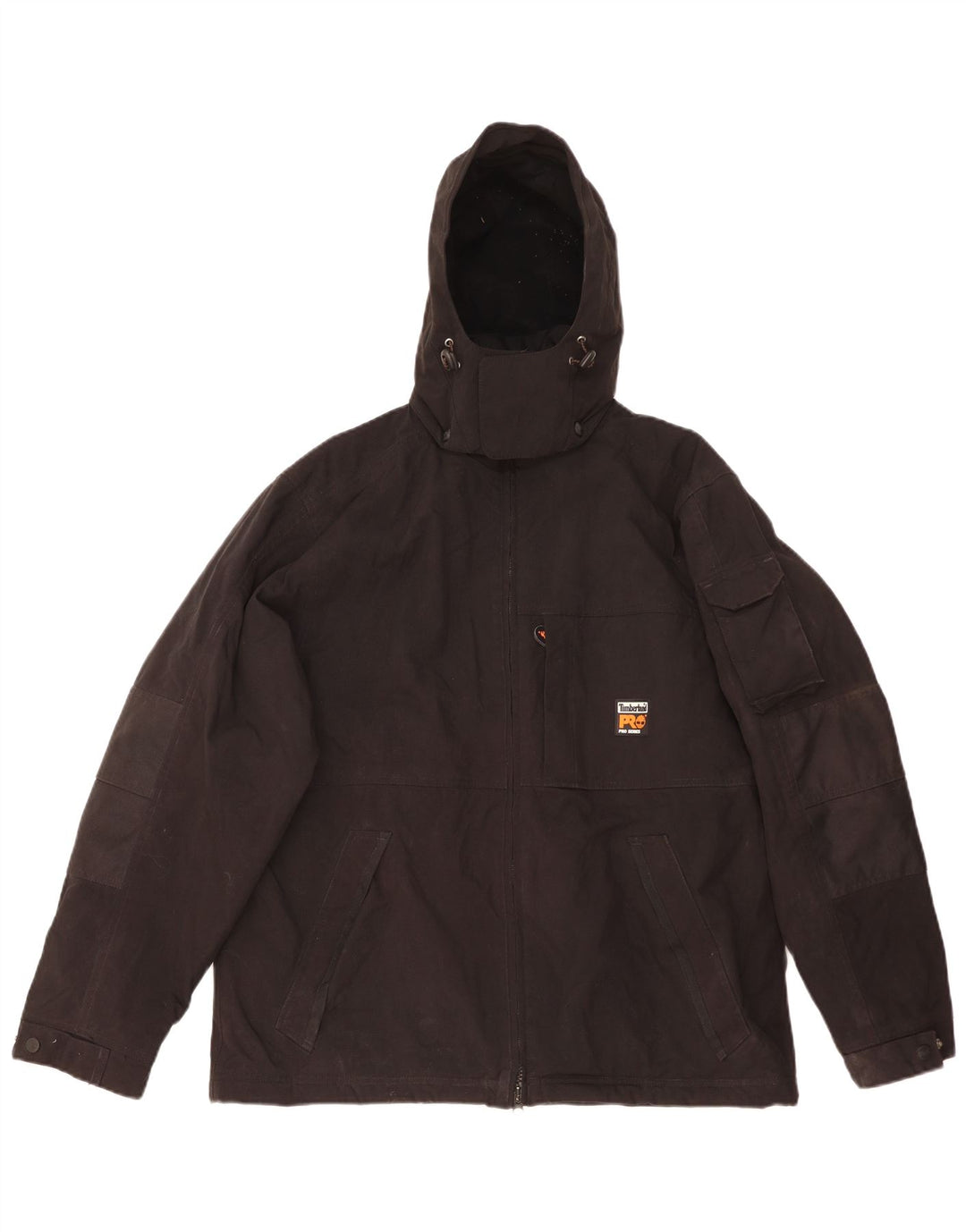 Timberland Herre Hooded Windbreaker Jacket UK 40 Large Black Polyamide