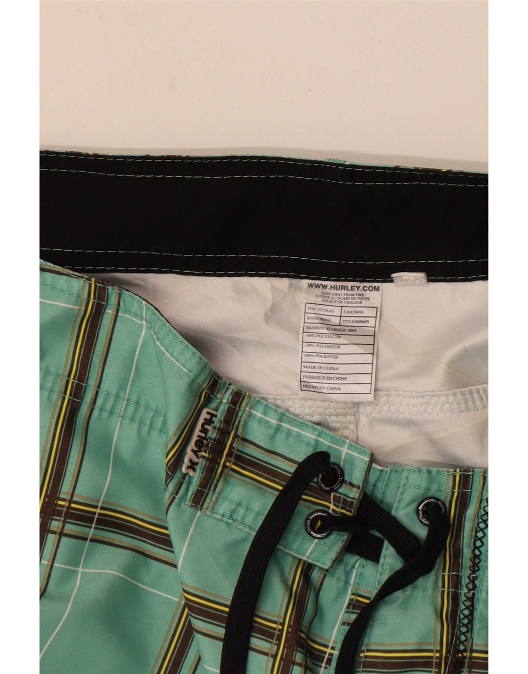Hurley Badeshorts til mænd Stor grøn ternet polyester