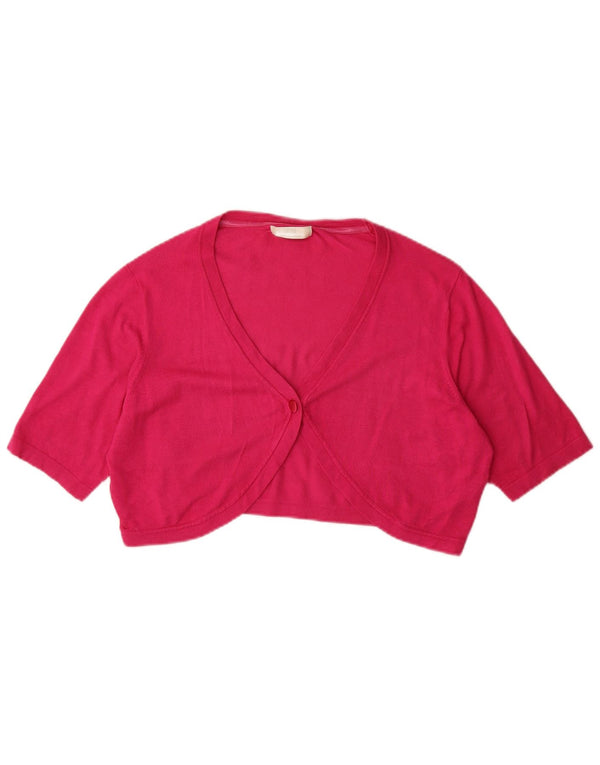 Marks & Spencer Kortærmet Bolero Cardigan Sweater til kvinder UK 18 XL Pink