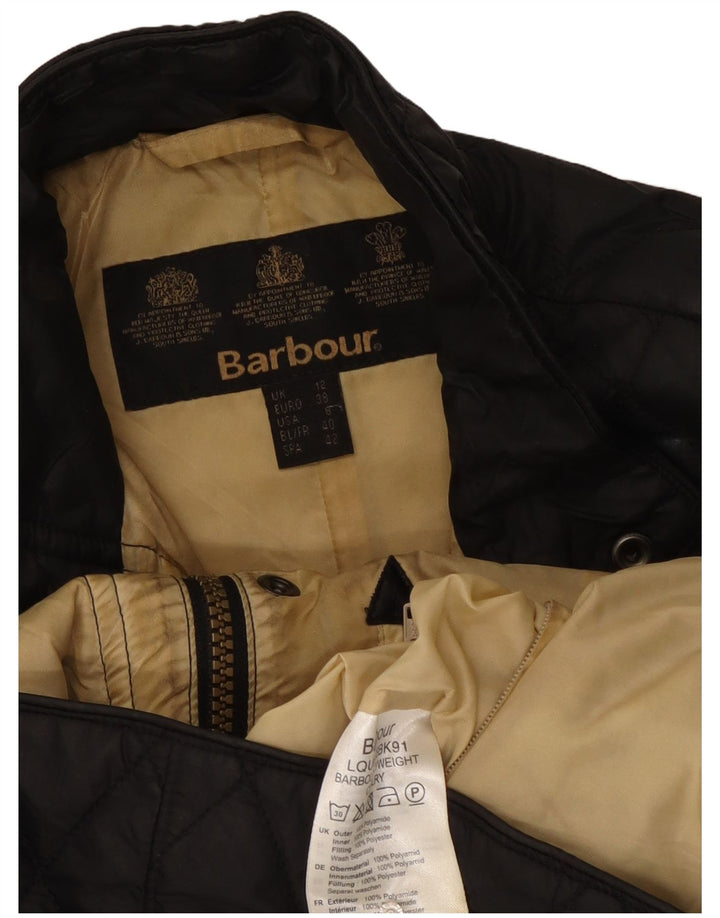 Barbour Quiltet jakke til kvinder UK 12 Medium Sort Polyamid