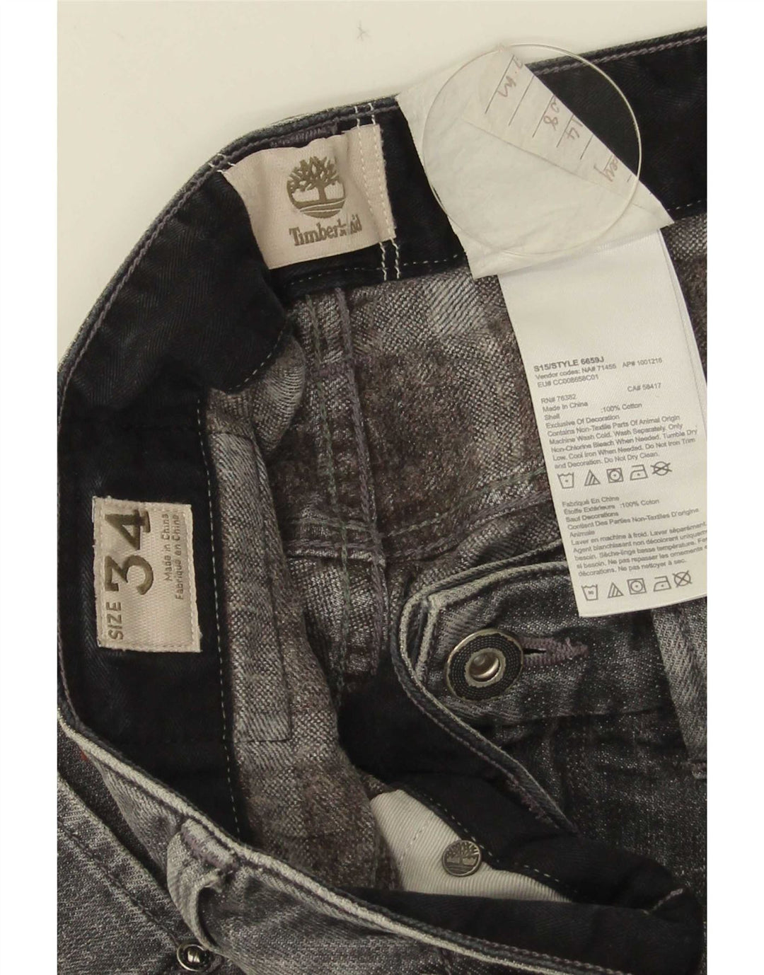 Timberland Herre Thompson Straight Jeans W34 L30 Grå Bomuld