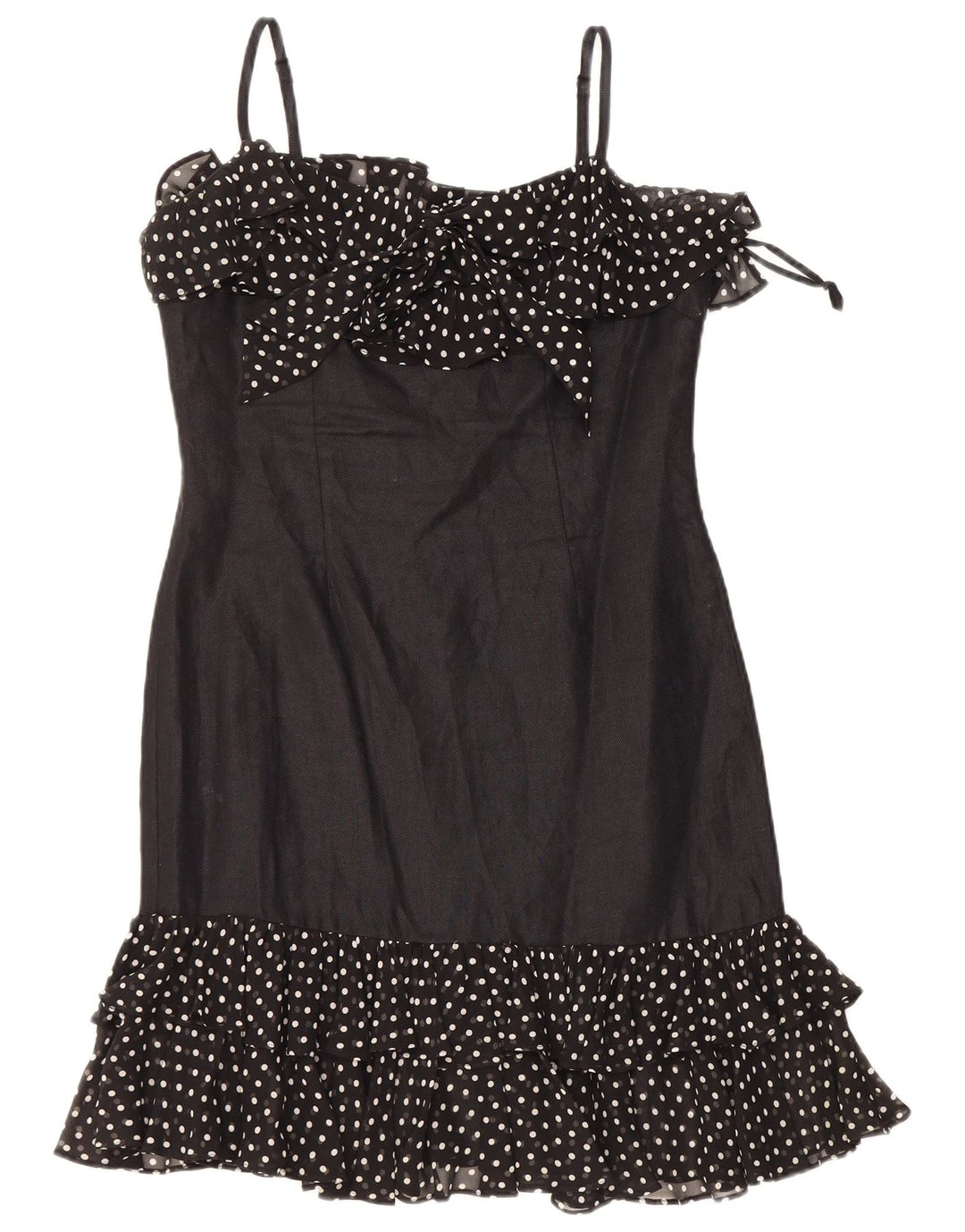 LUISA SPAGNOLI Dame Slip Dress IT 44 Medium Black Polka Dot Linned