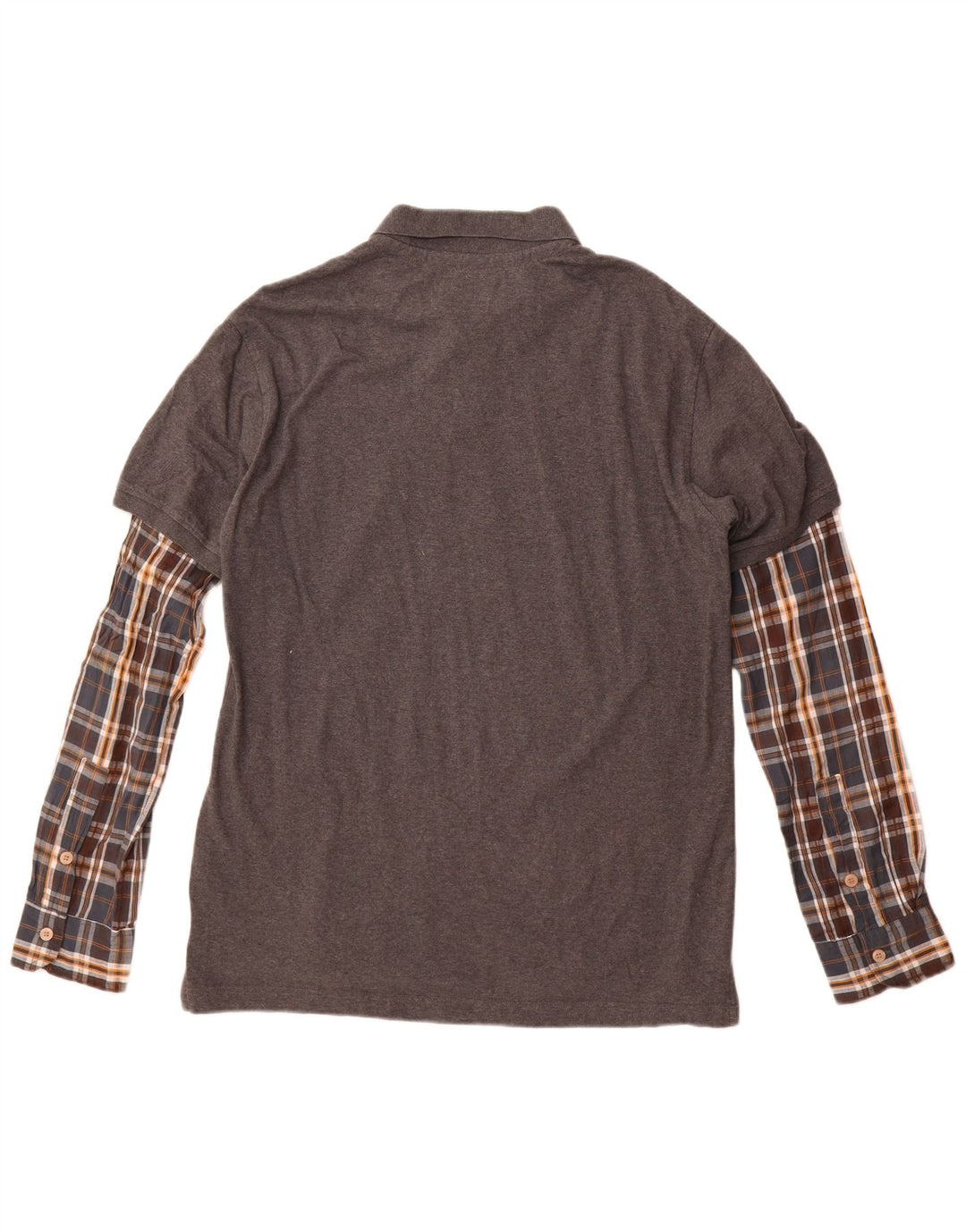 Desigual Langærmet Regular Polo Shirt til mænd XL Grå ternet bomuld