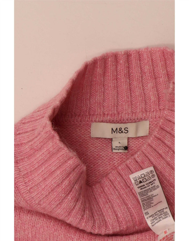 Marks & Spencer Dame Turtle Neck Jumper Sweater UK 16 Large Pink