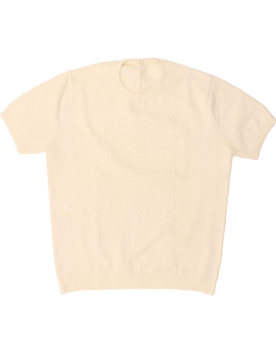 VINTAGE Womens Blouse Top UK 16 Large Off White Polyester Vintage Vintage and Second-Hand Vintage from Messina Hembry 