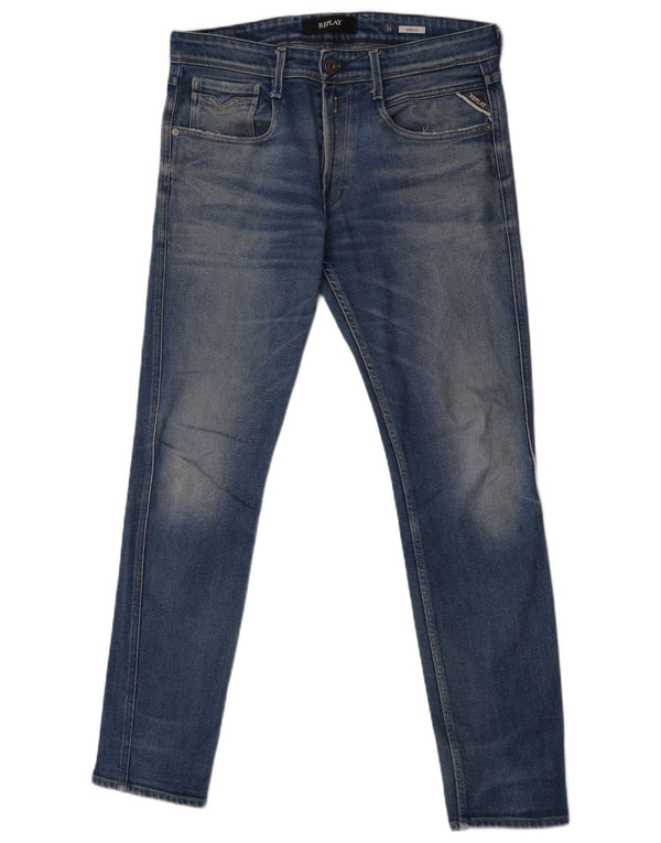Replay Herre Anbass Slim Jeans W34 L32 Blå