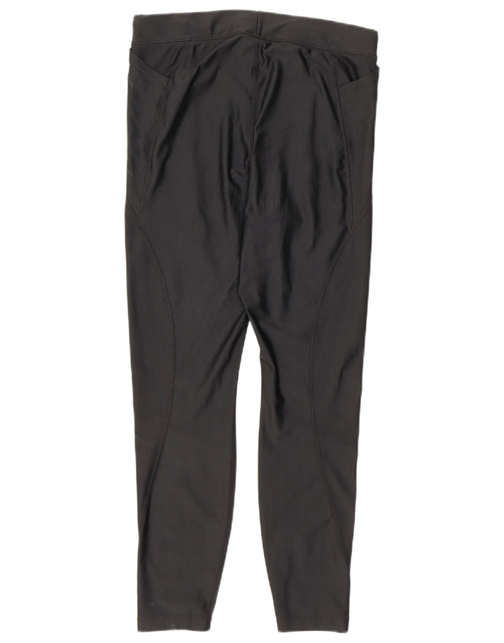 Nike Dame Dri Fit Crop Leggings UK 12 Medium Sort Polyester