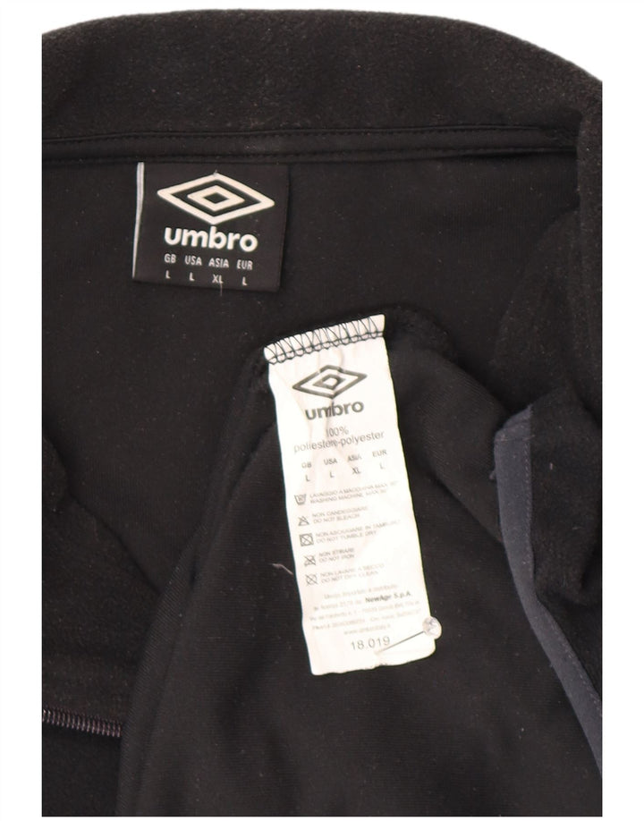 Umbro Herre lynlås hals Fleece Jumper Stor Sort Polyester