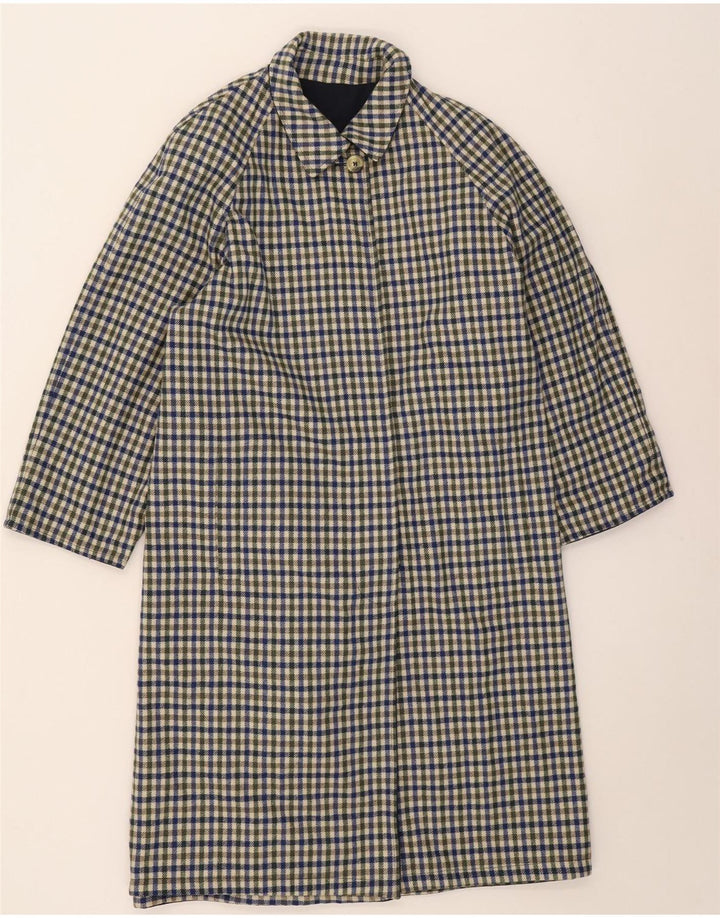 Vintage vendbar overfrakke til kvinder IT 42 Medium marineblå polyester
