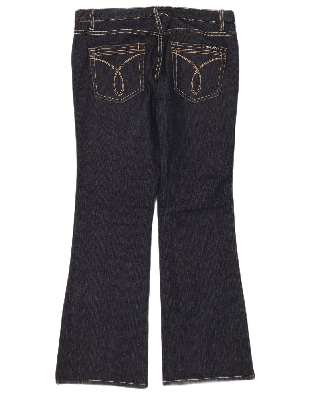 CALVIN KLEIN Dame Flared Jeans US 10 Medium W32 L30 Marineblå Bomuld