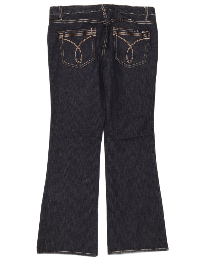 CALVIN KLEIN Dame Flared Jeans US 10 Medium W32 L30 Marineblå Bomuld