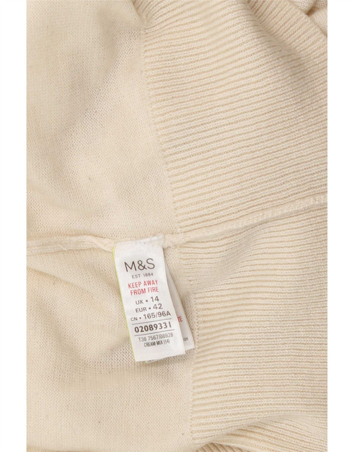 Marks & Spencer Dame Boat Neck Jumper Sweater UK 14 Large Off White