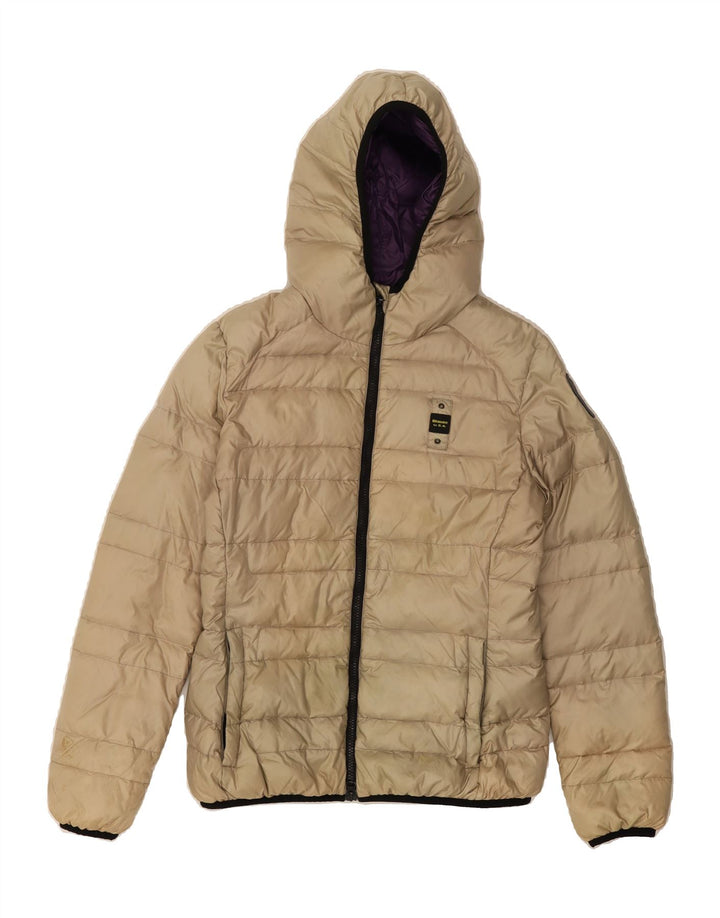 BLAUER Girls Hooded Padded Jacket 15-16 Years Large Beige Polyamide Vintage Blauer and Second-Hand Blauer from Messina Hembry 