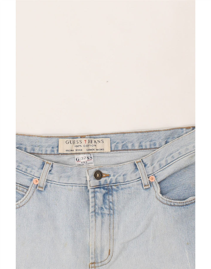 GUESS Womens Cropped Jeans W32 L25  Blue Colourblock Cotton Vintage Guess and Second-Hand Guess from Messina Hembry 