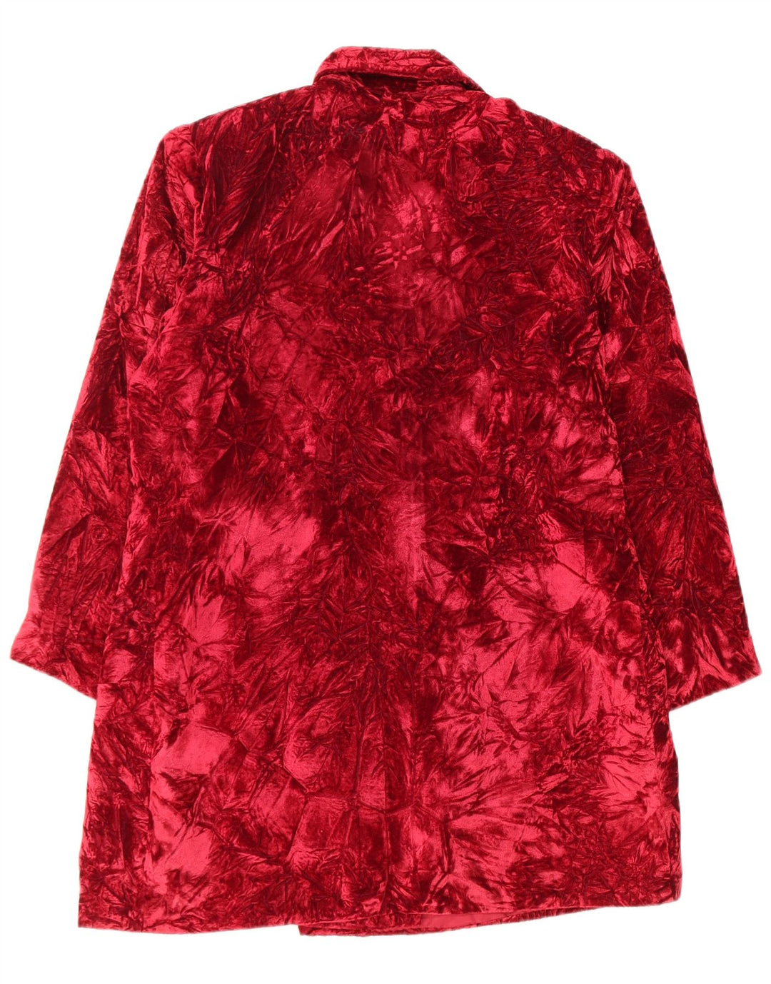Vintage Dame Longline abstrakt mønster blazerjakke UK 14 Medium Rød