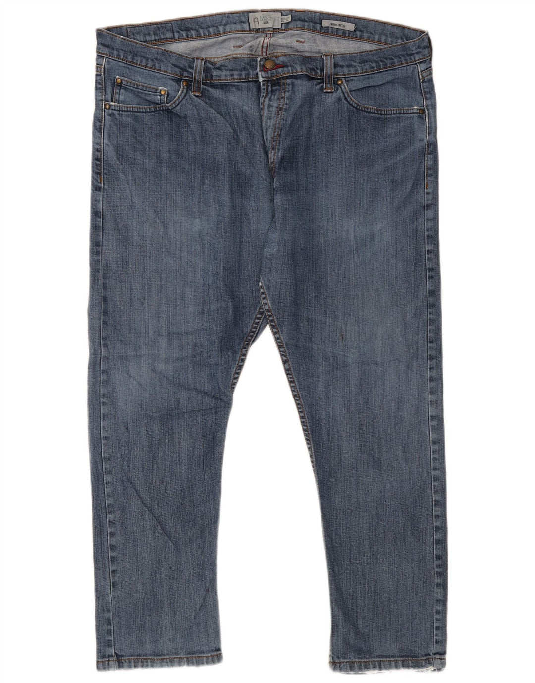 Marks & Spencer Herre Slim Jeans W40 L29 Blå Bomuld