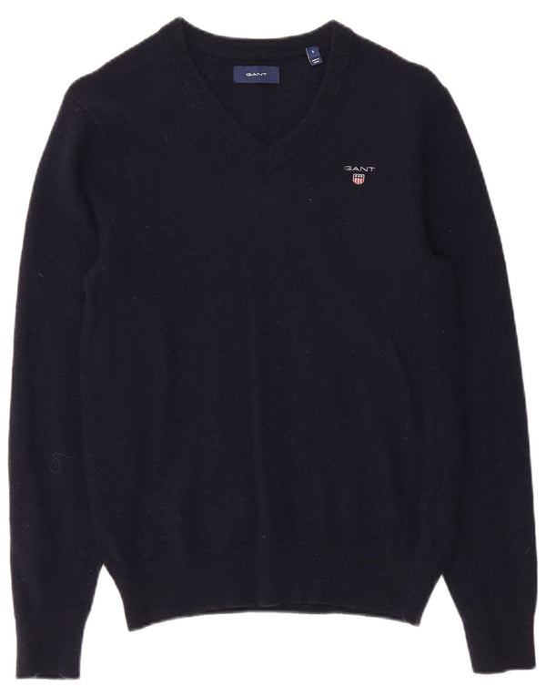 Gant Dame V-hals sweater UK 10 Lille marineblå uld