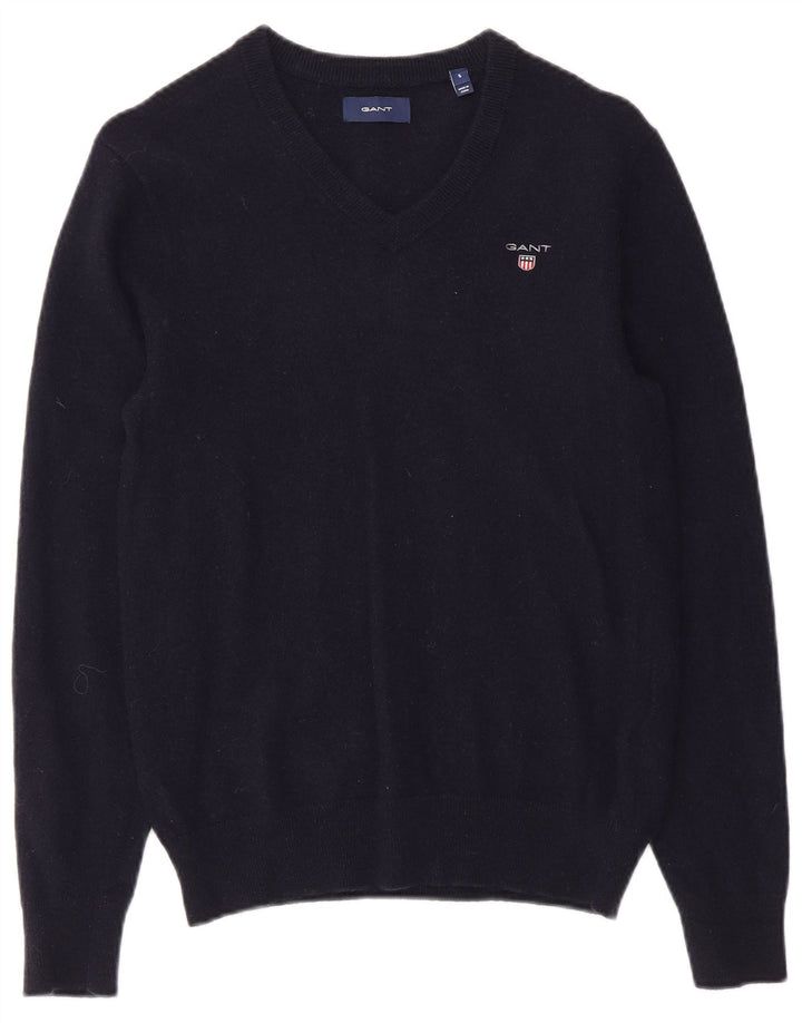 Gant Dame V-hals sweater UK 10 Lille marineblå uld