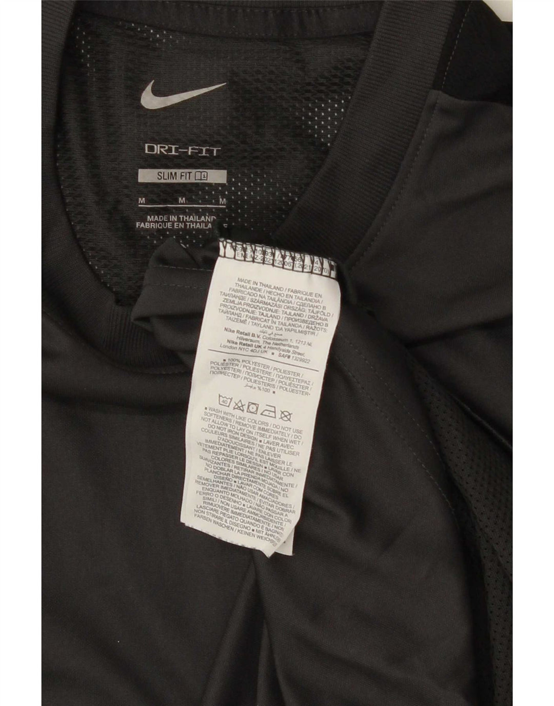 Nike Herre Dri Fit Slim T-Shirt Top Medium Grey Colourblock Polyester