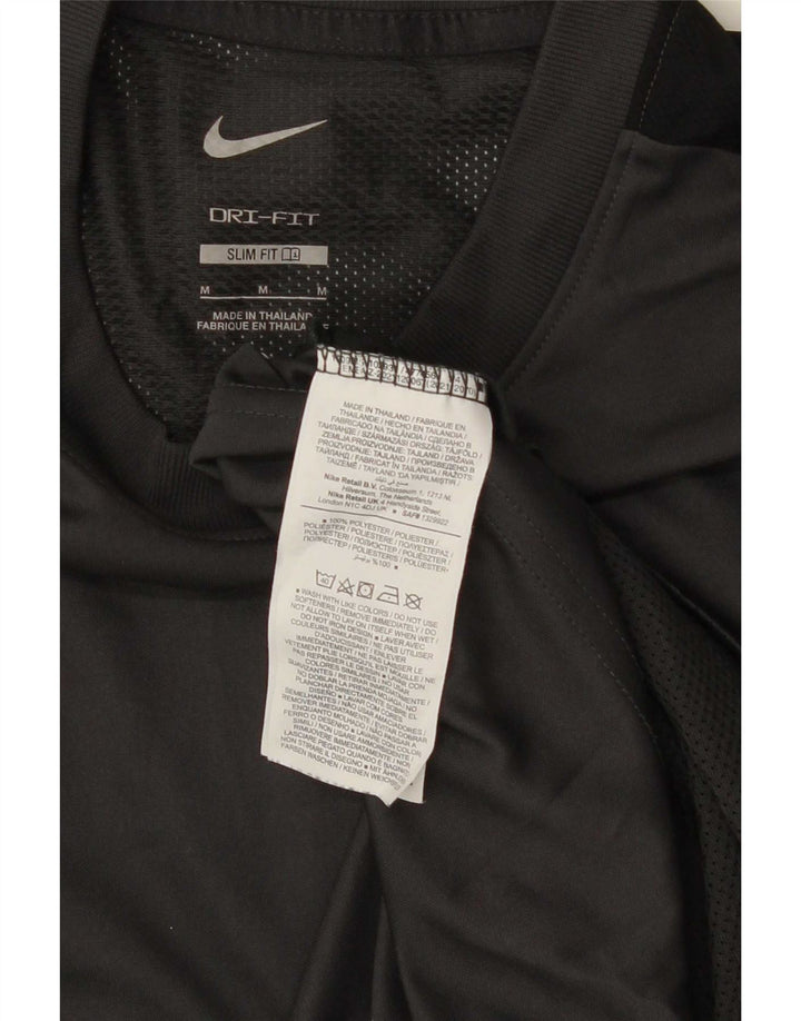 Nike Herre Dri Fit Slim T-Shirt Top Medium Grey Colourblock Polyester