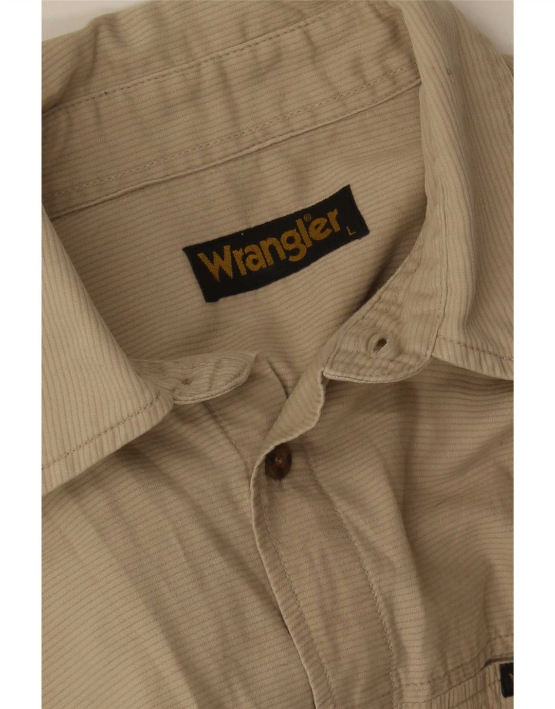 Wrangler drengeskjorte 14-15 år stor beige nålestribe