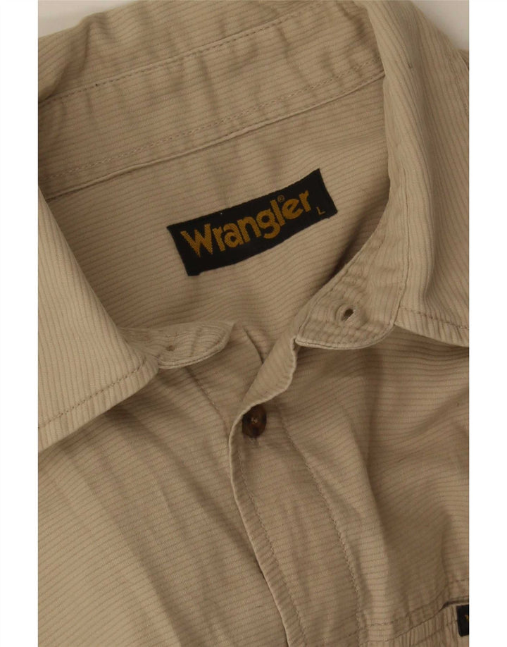Wrangler drengeskjorte 14-15 år stor beige nålestribe