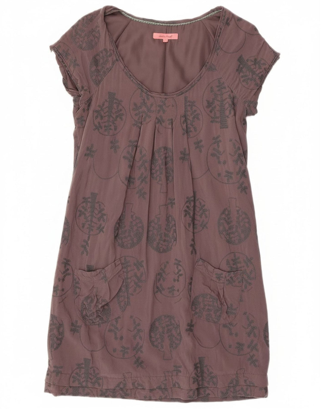 White Stuff Womens Sheath Dress UK 10 Small Grey Floral Viscose