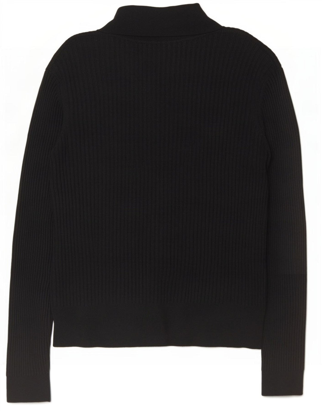 Zara langærmet poloskjorte til kvinder UK 14 Medium Black Viscose