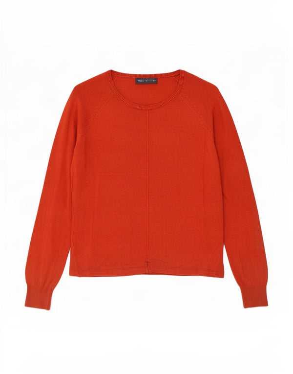 Marks & Spencer Dame Boat Neck Jumper Sweater UK 10 Small Red Viscose