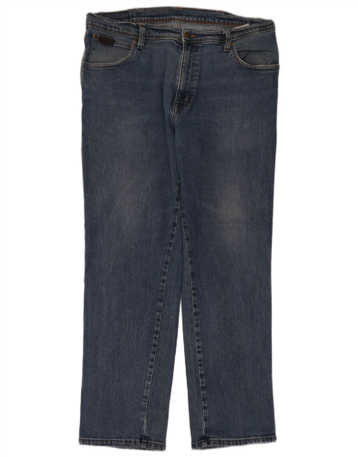 Wrangler Herre Regular Fit Straight Jeans W38 L32 Blå Bomuld
