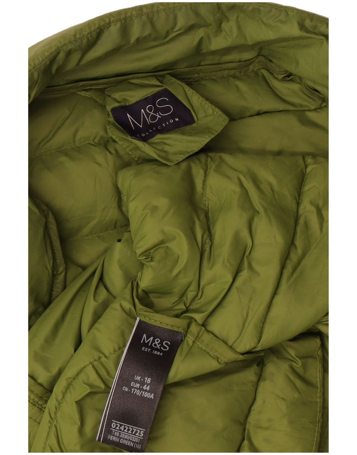 Marks & Spencer Polstret jakke til kvinder UK 16 Stor grøn polyamid