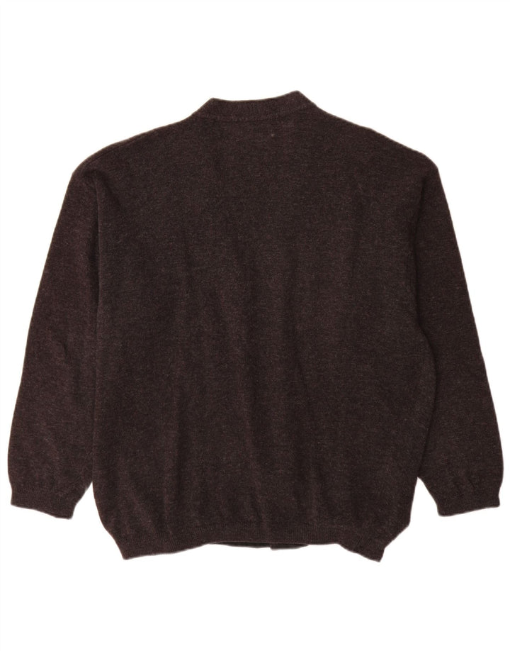 Benetton Herre cardigan sweater Medium Grey Flecked Virgin Wool