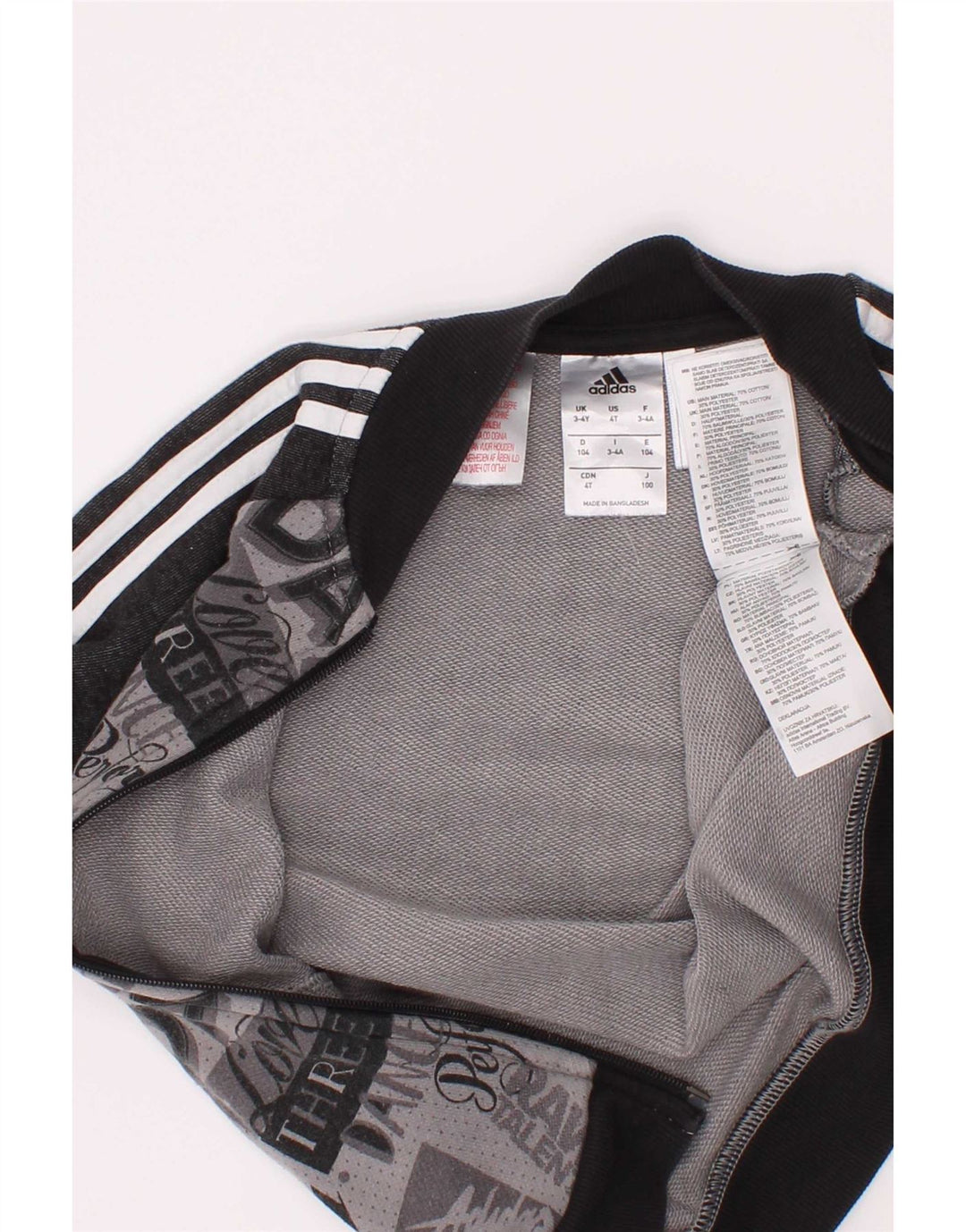 Adidas drenge grafisk træningsdragt topjakke 3-4 år Grå Colourblock Bomuld