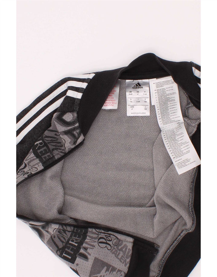 Adidas drenge grafisk træningsdragt topjakke 3-4 år Grå Colourblock Bomuld