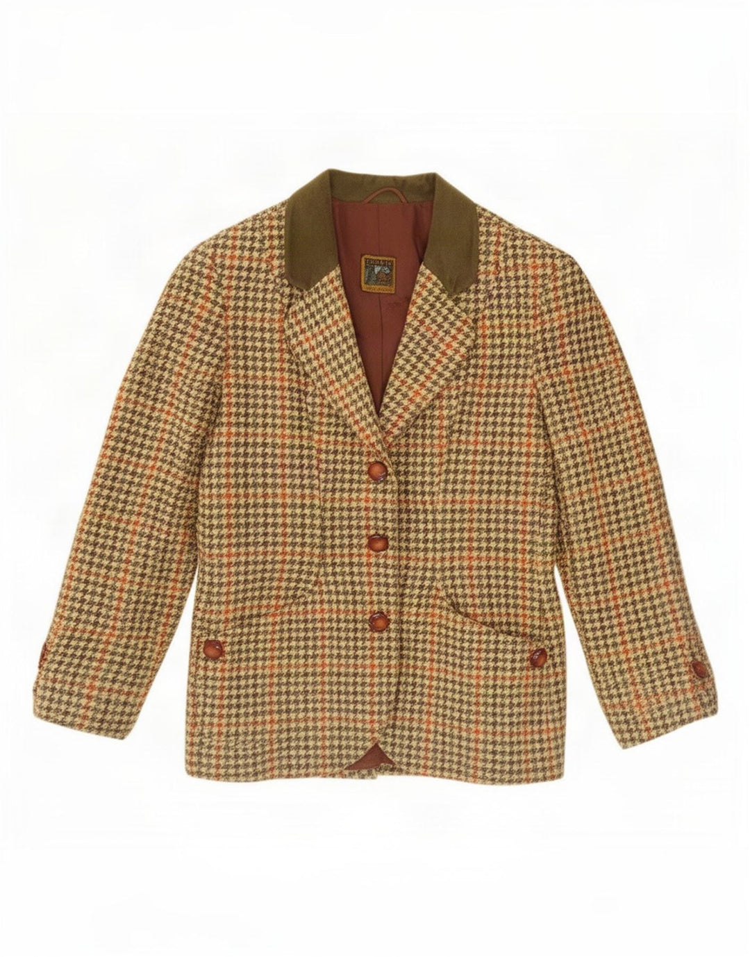Imerio Tacchella Dame Blazer Jacket IT 46 Large Yellow Houndstooth