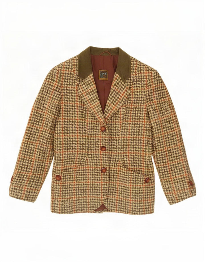 Imerio Tacchella Dame Blazer Jacket IT 46 Large Yellow Houndstooth