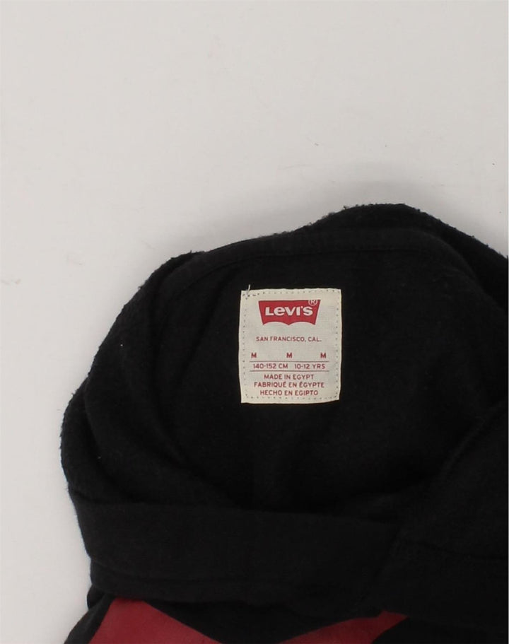 LEVI'S Boys Graphic Hoodie Jumper 10-11 Years Medium Black Cotton | Vintage Levi's | Thrift | Second-Hand Levi's | Used Clothing | Messina Hembry 